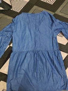 Denim Embroidered Dress