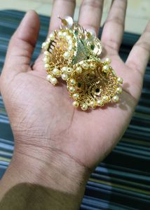 ONE GRAM GOLD White Stones Buttas..