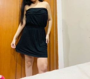 Black Strapless Mini Dress