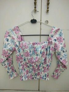 Pretty Floral Square Neck Top