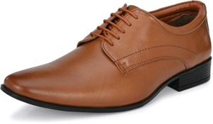 Men’s Genuine Leather Tan Formal Derby Shoes
