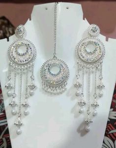 Silver-Tone Tikka Earring Set
