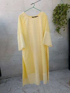 Yellow Embroidered Kurta