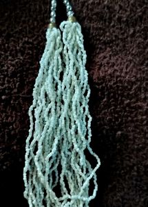 White Beaded Layered Necklace