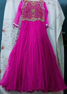 Beautiful Ethnic Purple Gown With Duppatta