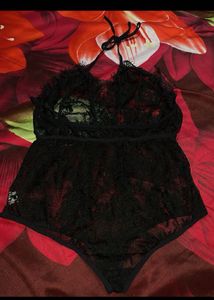 Revealing Lace Halter Bodysuit