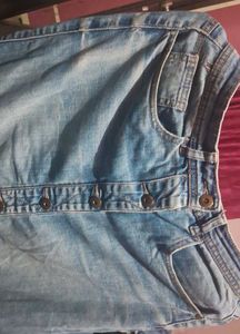 Button-Down Denim Skirt