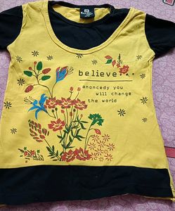 Yellow Tshirt For Girls