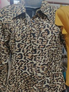 Leopard Print Button-Down Shirt