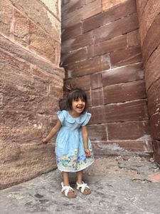 Blue Floral Dress For Girl