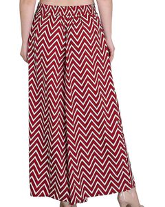 Maroon &amp; White Chevron Palazzo