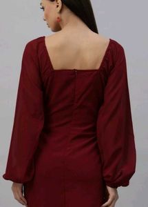 Burgundy Bodycon Mini Dress