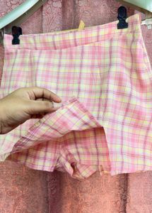Pink Plaid Skort