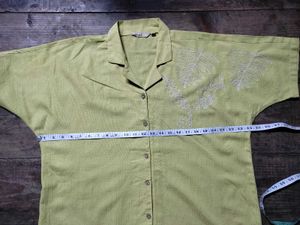 🌸Light Yellow Embroidery Top