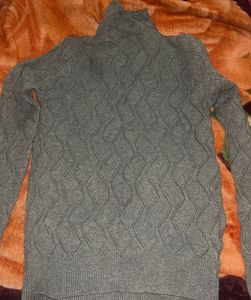 Gray Turtleneck Sweater