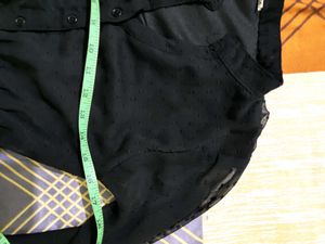 Black Sheer Ruffle Dress