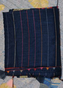 Handwoven Navy Blue Cotton Saree