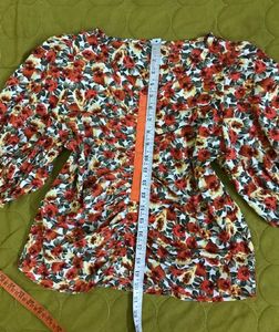 Floral Bright Orange Print Top