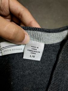 Gray V-Neck Sweater -Greg Norman.