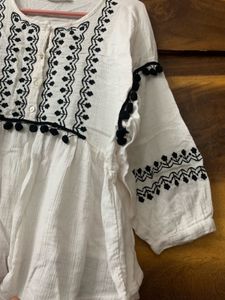 White Embroidered Top