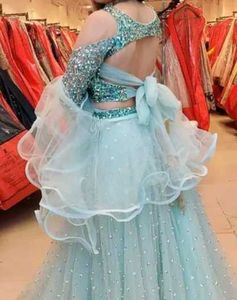Elegant Blue Embellished Lehenga Choli