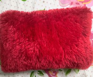 Brand New Red Fur Pillow