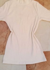 Ribbed Knit Mock Neck Top Aesthetic Vintage