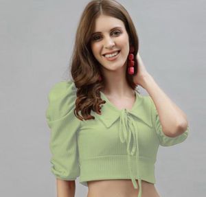 Chic Crop Top with Statement Sleeves