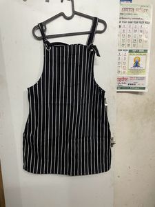 Rio Striped Dungree Dress With Slip Pocket