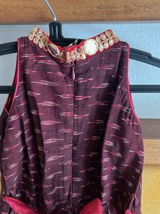 Girls&#39; Maroon Ethnic Dress