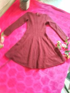 Burgundy Knit Dress