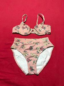 Sun Streak Floral Bra Panty Set – Size 10