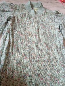 Full Neck Puffy Sleeves Body Fitting Dress