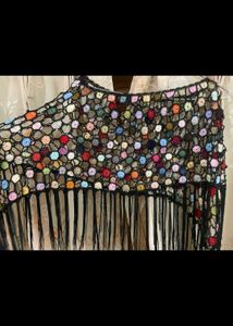 Crochet Fringe Pancho Handmade