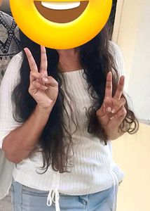 White Ribbed Knit Top