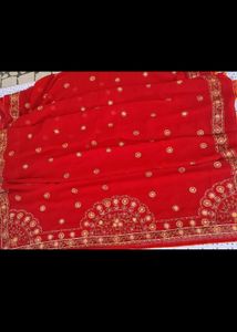 Deep Red Saree
