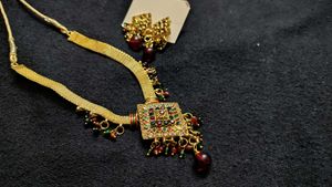Elegant Golden Oxidized Jewelry Set