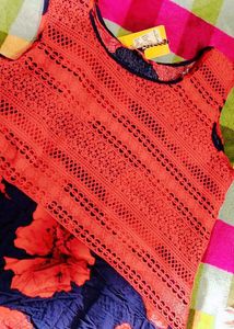 Orange Floral Top