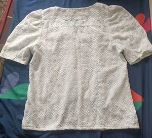 Casual Short Sleeve SolidWomen White Top
