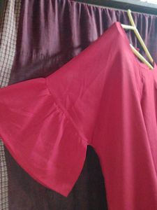 Boat Neck Red Top