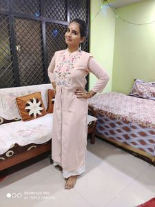 Embroided Kurti in Blush Pink Color