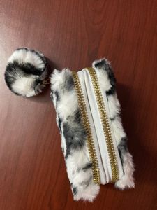 Black And White Striped Wallet 2zipper
