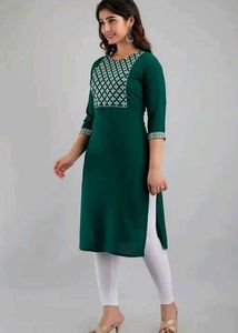 Emerald Green Embroidered Kurti