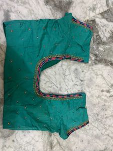 saree with stitched blouse upto bust 38