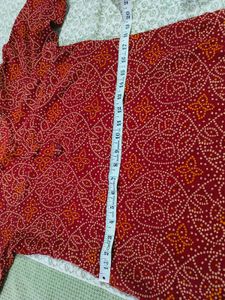 Maroon Printed Short Kurti