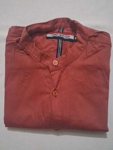 Rust Cotton Casual Shirt