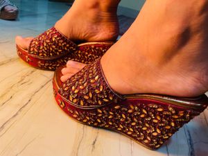 Embroidery Bridal Footwear ❤️