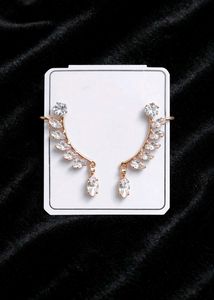 Ear Climber Rosegold Earrings with American Diamon