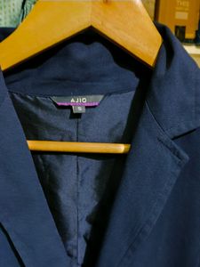 Ajio Navy Blue Full Sleeves Blazer
