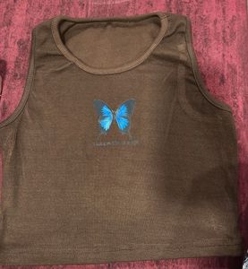 Brown Butterfly Tank Top